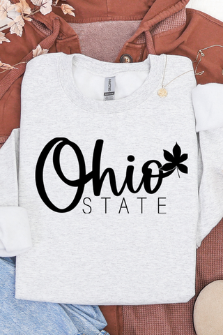 Ohio Black Simple Black Lettering Sweatshirt