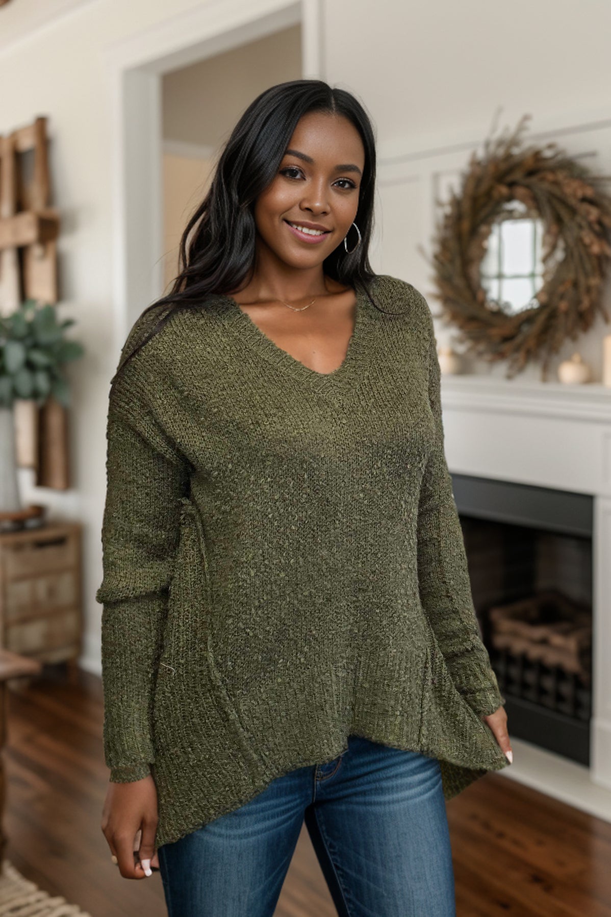 Olive Delight - Popcorn Sweater