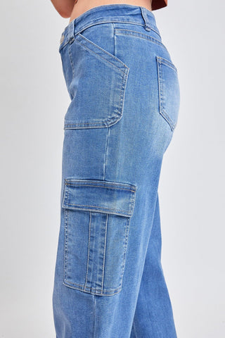 Women's Cargo Jeans with Bungee Hem