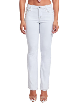 Women's Heavy Stitch Bootcut Jeans with Embroidered Pockets