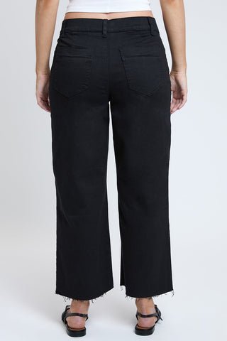 Women's High Rise Cropped Trouser Jeans Wide Leg Fit