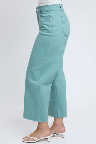 Women's High Rise Cropped Trouser Jeans Wide Leg Fit