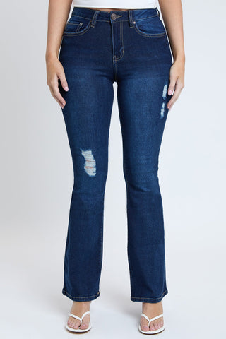 Women's Essential Distressed Flare Jeans-Distressed