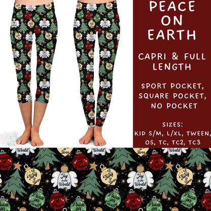 PREORDER  Batch #217 - Christmas Spirit - Closes 10/16 - ETA late Nov - Peace On Earth Full and Capri Length Leggings