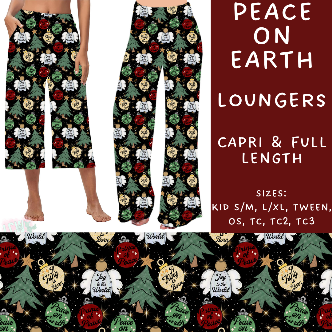 PREORDER  Batch #217 - Christmas Spirit - Closes 10/16 - ETA late Nov - Peace On Earth Capri and Full Length Loungers