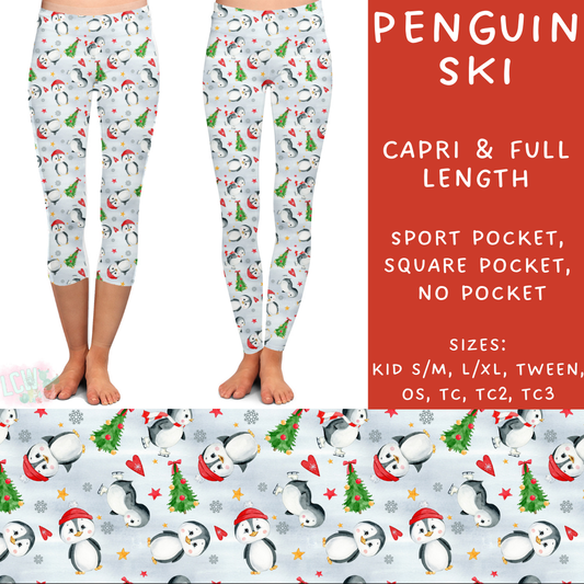 PREORDER  Batch #217 - Christmas Spirit - Closes 10/16 - ETA late Nov - Penguin Ski Full and Capri Length Leggings