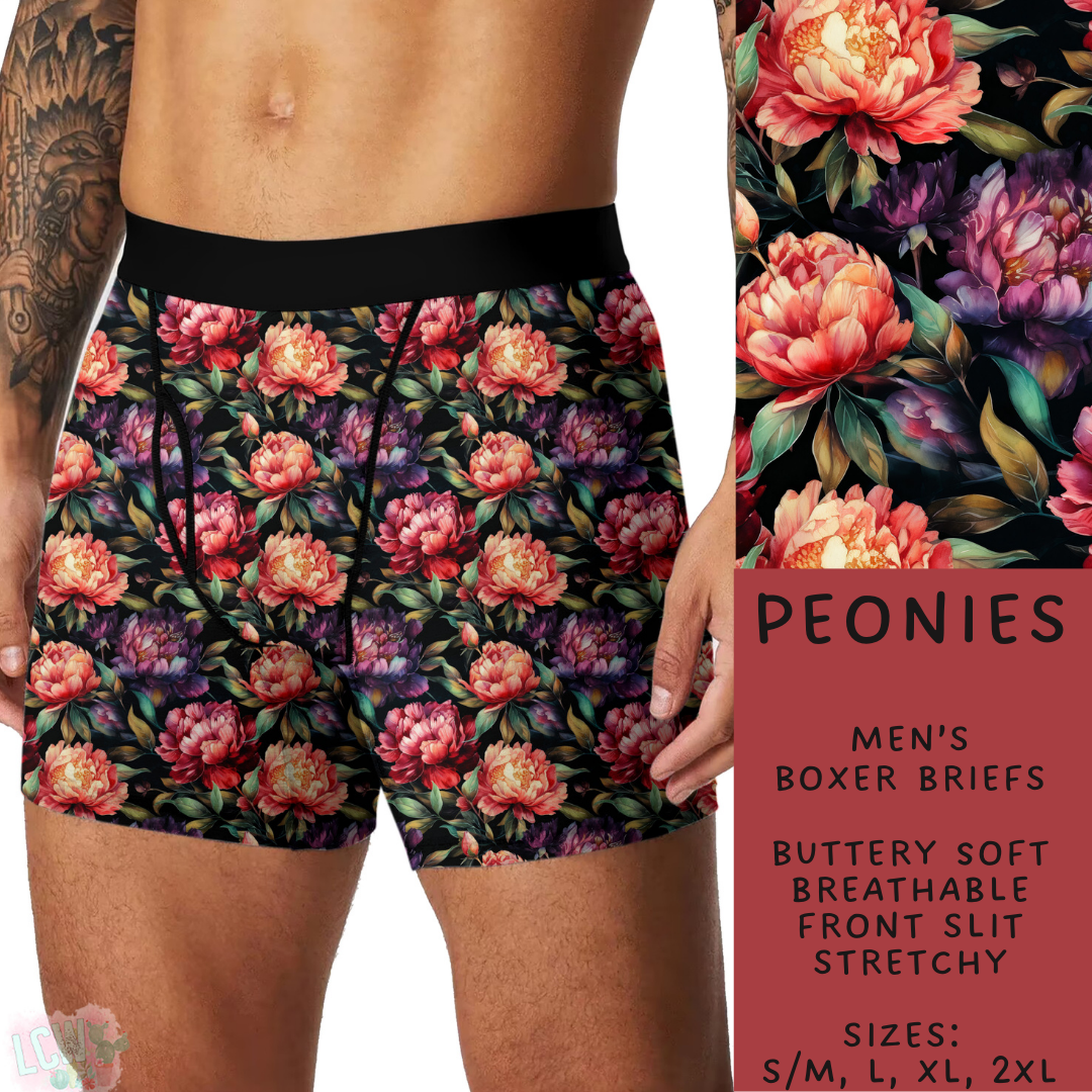 Batch #244 - Comfortable Underwear 2 - Closes 11/27 - ETA mid/late Jan - Peonies Men's Boxer Briefs