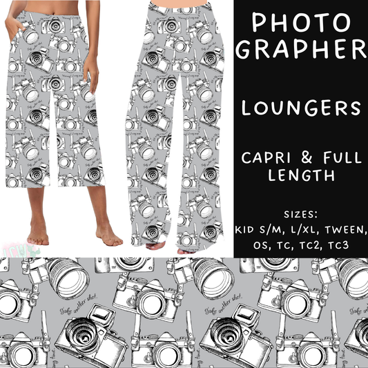 Batch #248 - Careers Collection - Closes 12/4 - ETA late Jan - Photographer Capri and Full Length Loungers