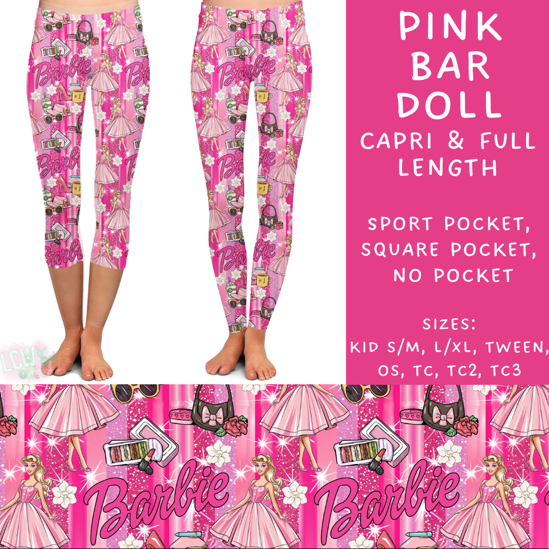 Batch #247 - Cool Characters 6 - Closes 12/2 - ETA late Jan - Pink Bar Doll Full and Capri Length Leggings