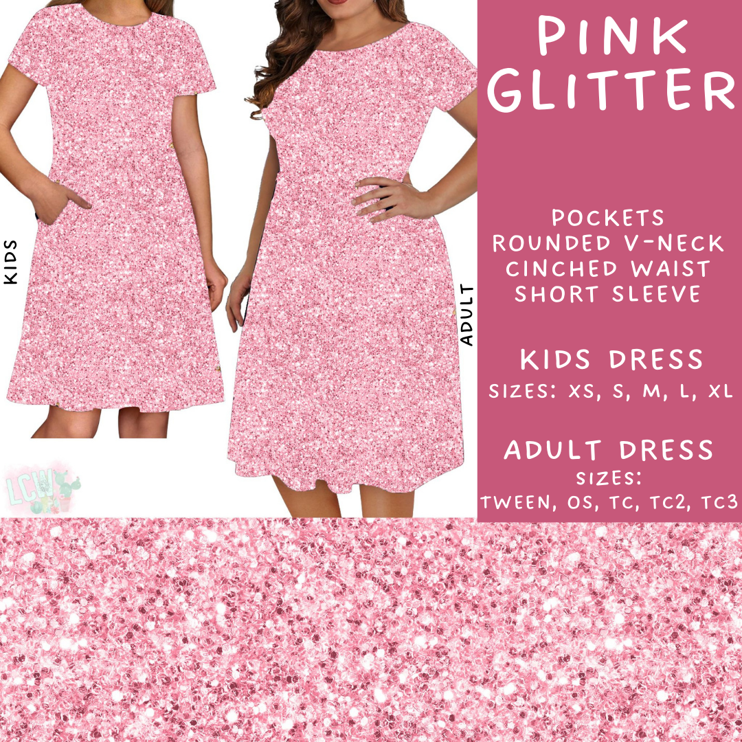 PREORDER Batch #223 - Black Friday - Closes 10/18 - ETA mid Nov - Pink Glitter Adult & Kids Dresses