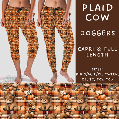 PREORDER Batch #207 - Fall Fun - Closes 9/27 - ETA mid Nov - Plaid Cow Full and Capri Length Joggers