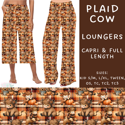 PREORDER Batch #207 - Fall Fun - Closes 9/27 - ETA mid Nov - Plaid Cow Capri and Full Length Loungers