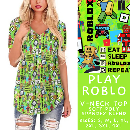 Batch #278 - Cool Characters 7 - Closes 1/29 - ETA early April - Play Roblo V-Neck Tee