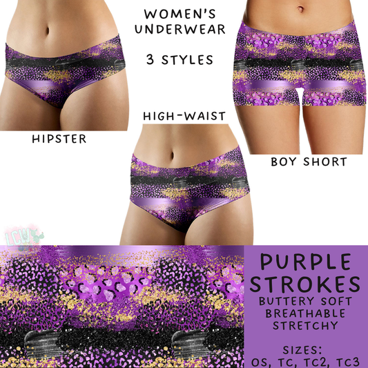 Batch #244 - Comfortable Underwear 2 - Closes 11/27 - ETA mid/late Jan - Purple Strokes Women's Underwear