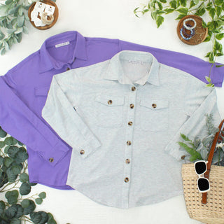 IN STOCK Brenna Button Down Top - Purple FINAL SALE