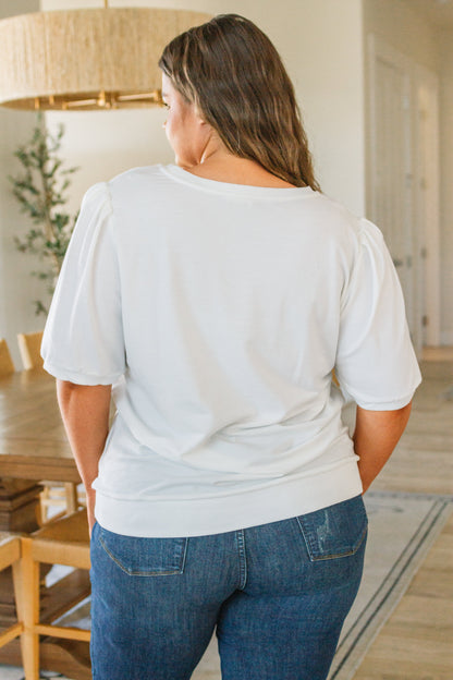 Pristine Puff Sleeve Top in White