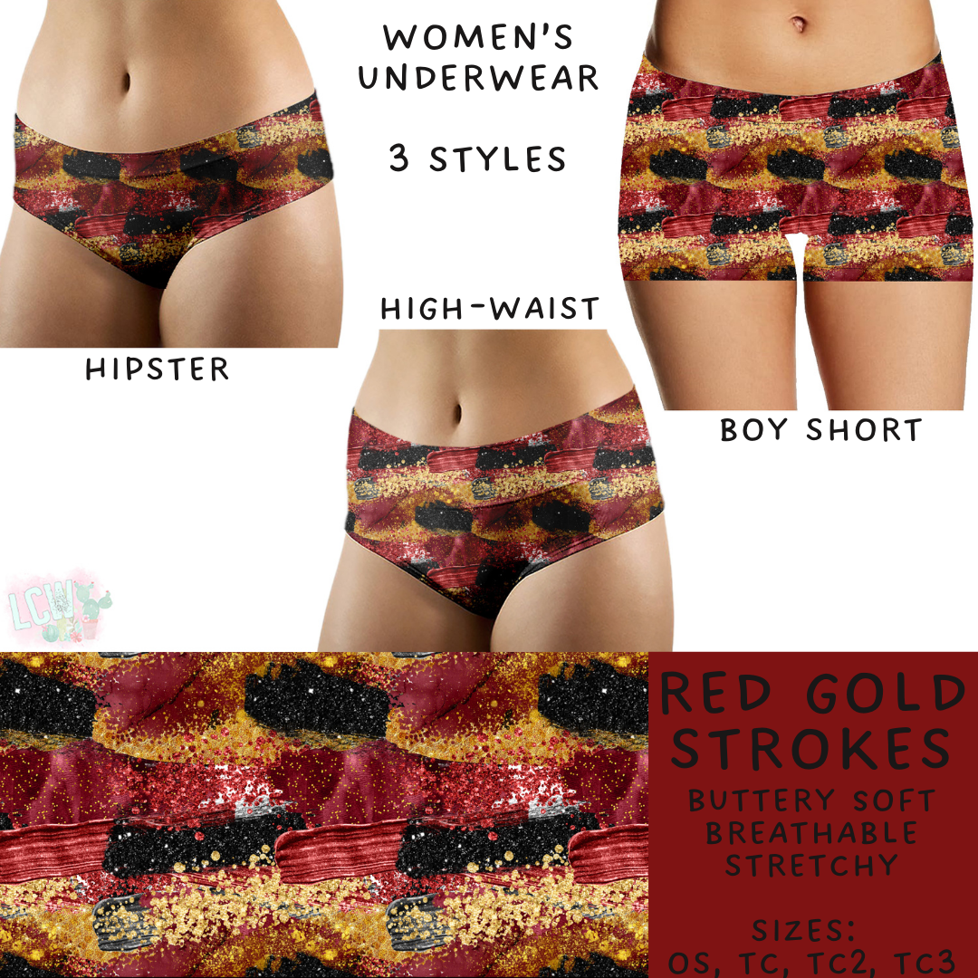 Batch #244 - Comfortable Underwear 2 - Closes 11/27 - ETA mid/late Jan - Red Gold Strokes Women's Underwear