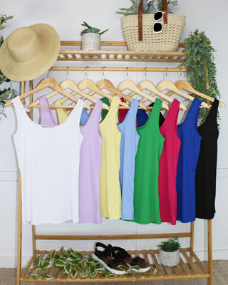 IN STOCK Rachel Ribbed Tank - White FINAL SALE