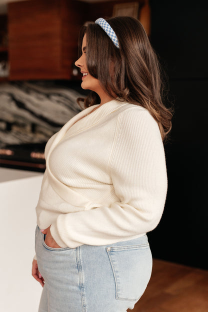 Requisite Request Surplice Crop Sweater jb's closet