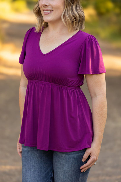 Emery Ruffle Top - Purple | Women's Blouse