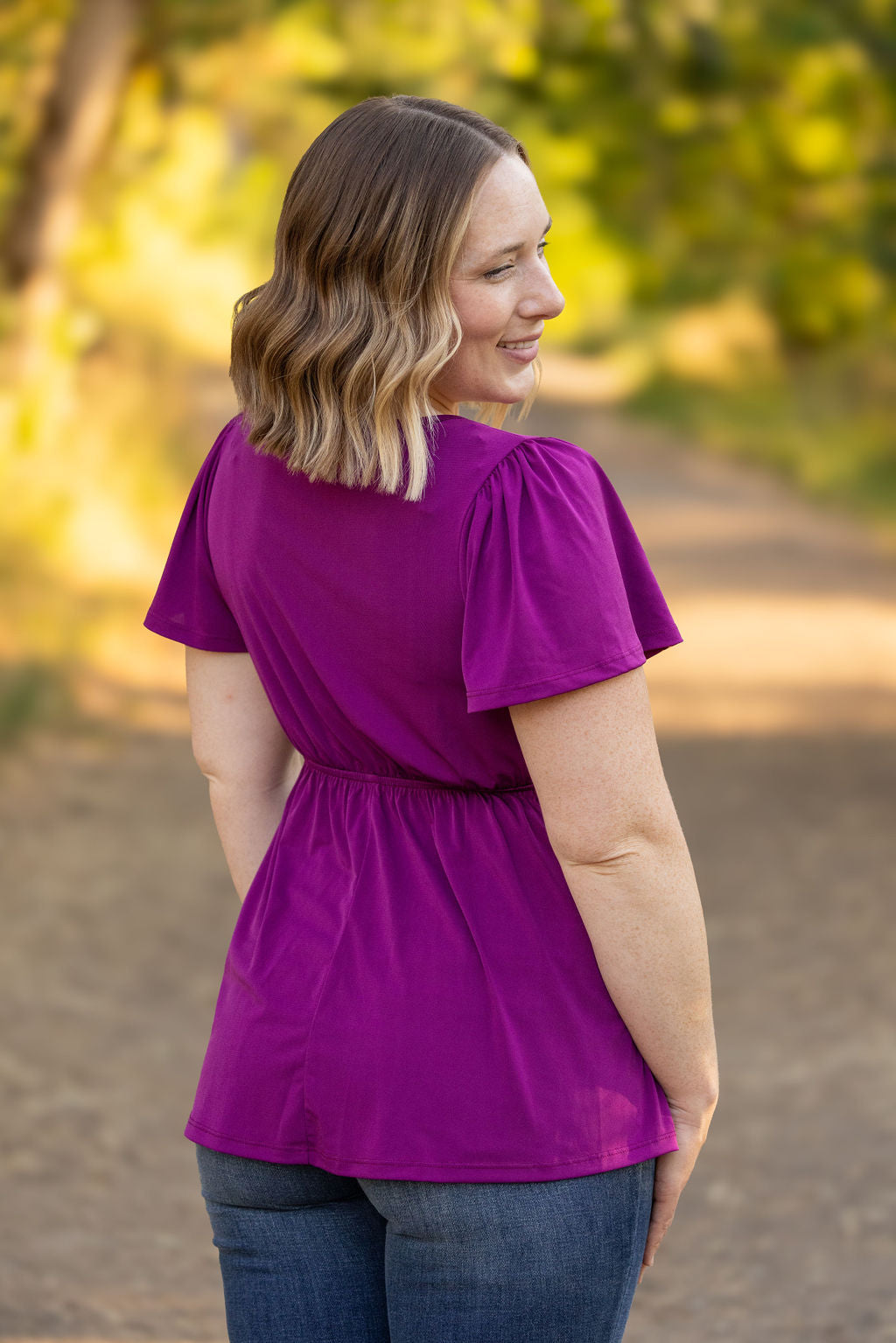 Emery Ruffle Top - Purple | Women's Blouse