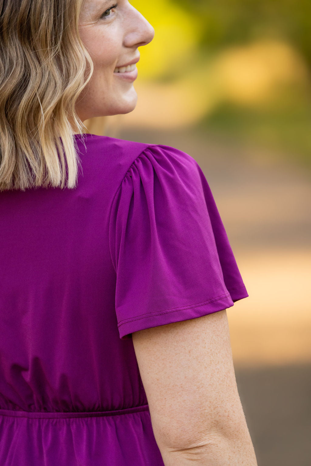 Emery Ruffle Top - Purple | Women's Blouse