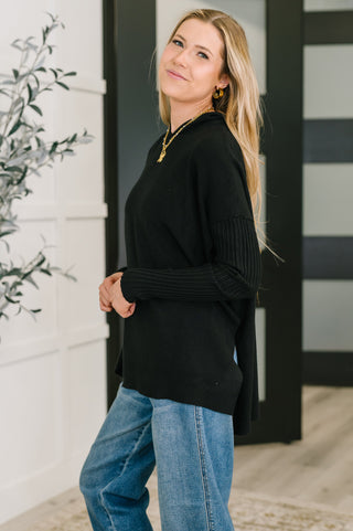 Running Late Hooded Long Sleeve in Black