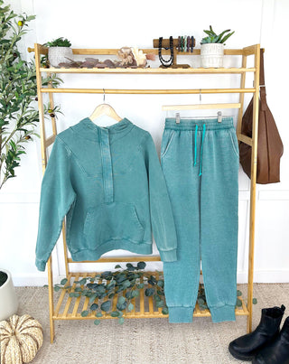 IN STOCK Vintage Wash Joggers - Teal
