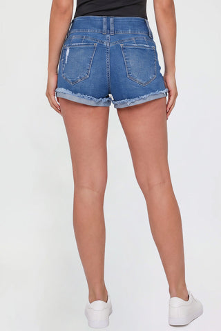 Women's WannaBettaButt 3 Button Cuffed Denim Shorts