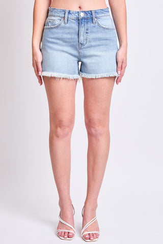 Women's High Rise Fray Hem Shorts