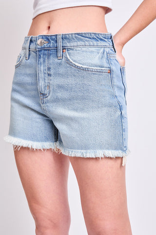 Women's High Rise Fray Hem Shorts