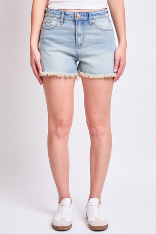 Women's High Rise Fray Hem Shorts