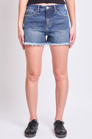 Women's High Rise Fray Hem Shorts