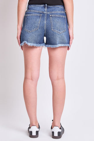 Women's High Rise Fray Hem Shorts