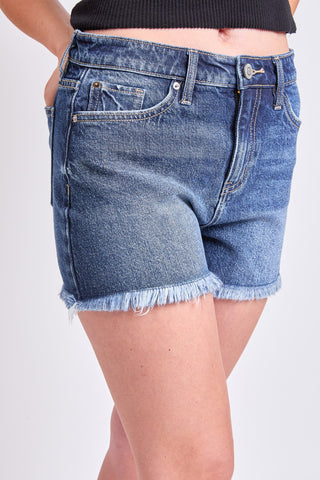 Women's High Rise Fray Hem Shorts