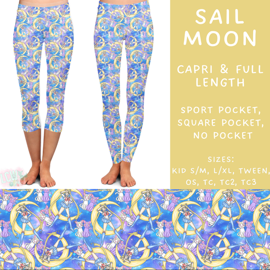 Batch #247 - Cool Characters 6 - Closes 12/2 - ETA late Jan - Sail Moon Full and Capri Length Leggings