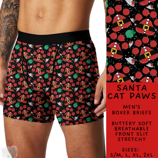 Batch #232 - Christmas Underwear - Closes 10/31 ETA early/mid Dec - Santa Caw Paws Men's Boxer Briefs