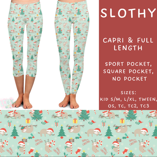 PREORDER  Batch #217 - Christmas Spirit - Closes 10/16 - ETA late Nov - Slothy Full and Capri Length Leggings