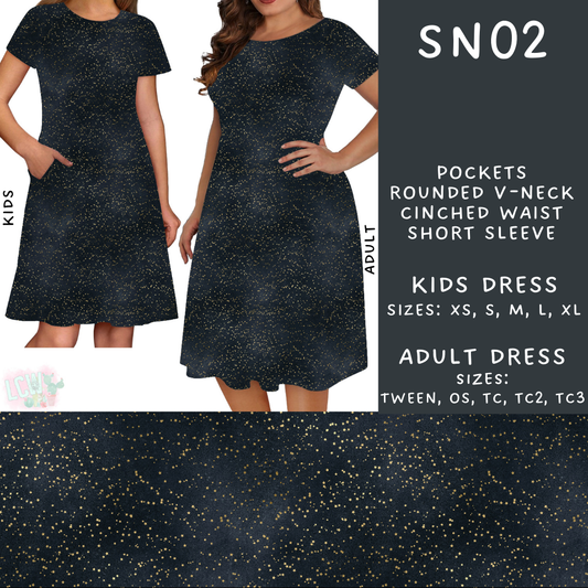 Batch #269 - Starry Night - Closes 1/13 - ETA mid/late March - SN02 Adult & Kids Dresses