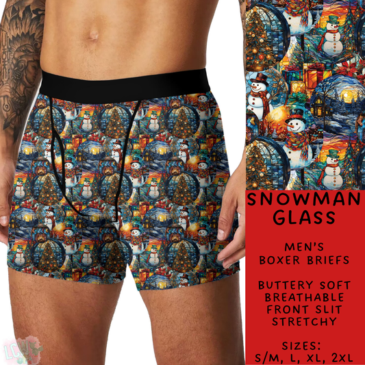 Batch #232 - Christmas Underwear - Closes 10/31 ETA early/mid Dec - Snowman Glass Men's Boxer Briefs