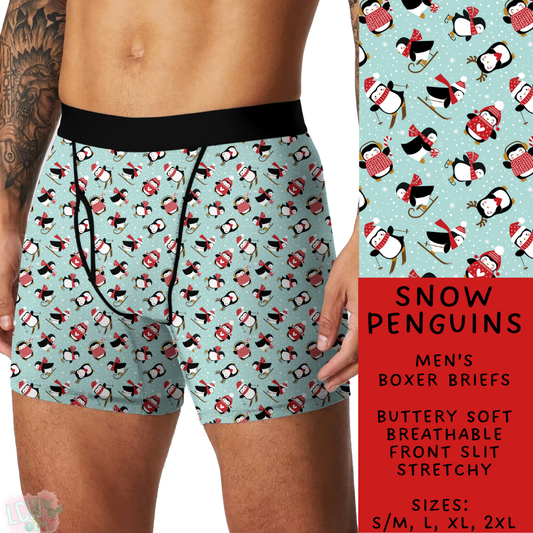 Batch #232 - Christmas Underwear - Closes 10/31 ETA early/mid Dec - Snow Penguins Men's Boxer Briefs