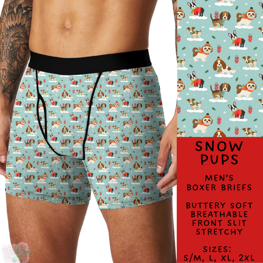 Batch #232 - Christmas Underwear - Closes 10/31 ETA early/mid Dec - Snow Pups Men's Boxer Briefs