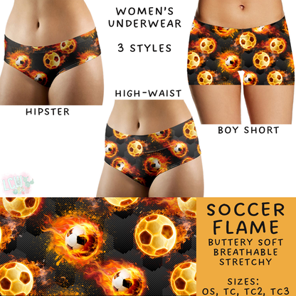 Batch #244 - Comfortable Underwear 2 - Closes 11/27 - ETA mid/late Jan - Soccer Flame Women's Underwear