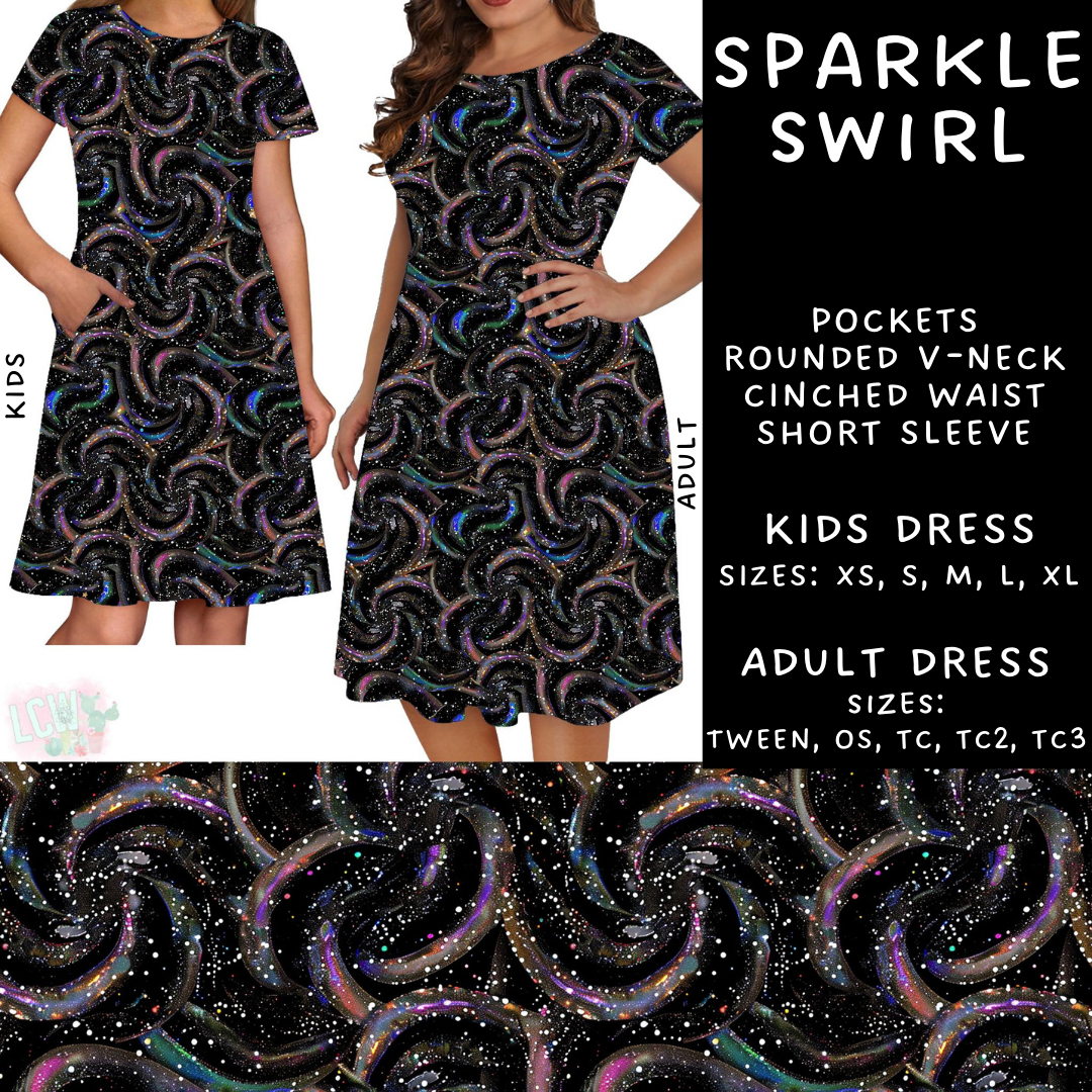 PREORDER Batch #223 - Black Friday - Closes 10/18 - ETA mid Nov - Sparkle Swirl Adult & Kids Dresses