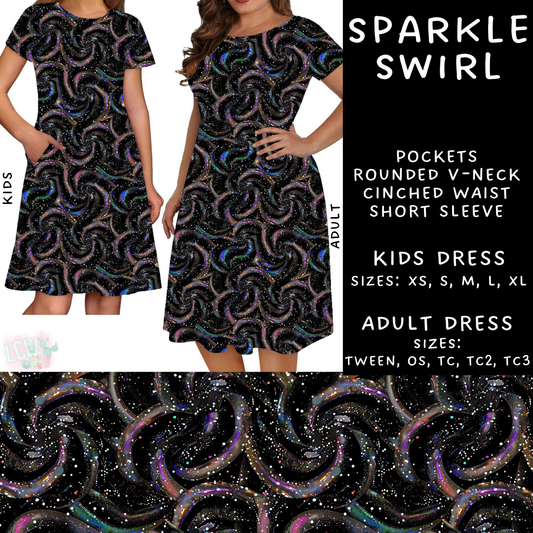 PREORDER Batch #223 - Black Friday - Closes 10/18 - ETA mid Nov - Sparkle Swirl Adult & Kids Dresses