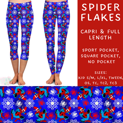 PREORDER Batch #219 - Christmas Characters - Closes 10/21 - ETA late Nov - Spider Flakes Full and Capri Length Leggings