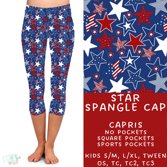 Ready To Ship - Star Spangle Capri Leggings