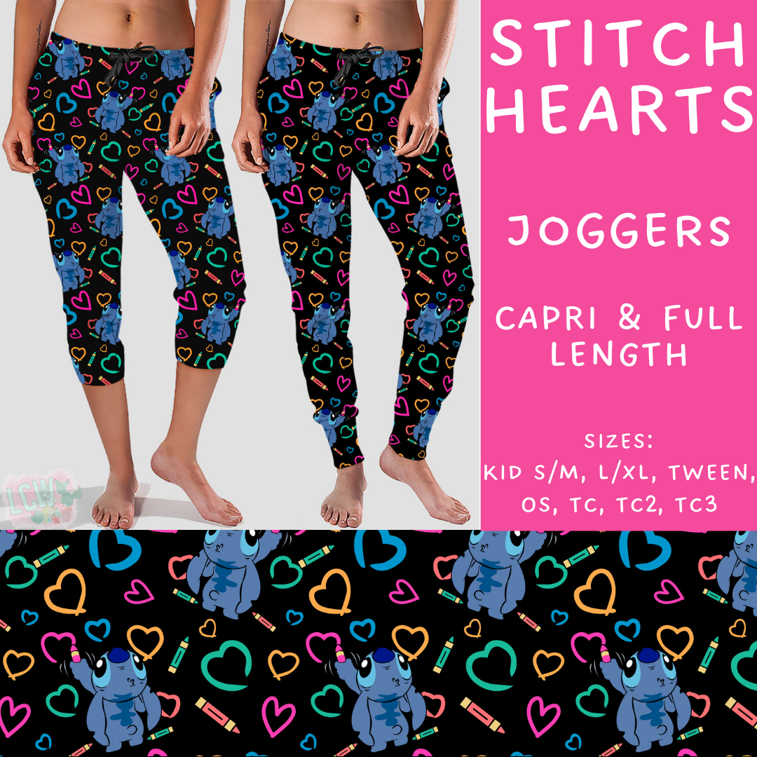 Batch #273 - Magical Faves 10 - Closes 1/20 - ETA late March - Stitch Hearts Full and Capri Length Joggers