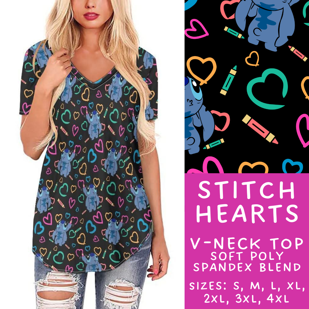 Batch #273 - Magical Faves 10 - Closes 1/20 - ETA late March - Stitch Hearts V-Neck Tee