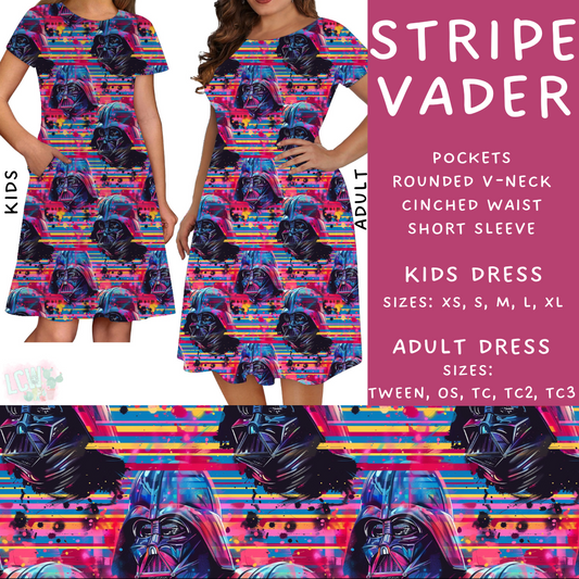 Batch #274 - Fun Run 7 - Closes 1/22 - ETA late March - Stripe Vader Adult & Kids Dresses